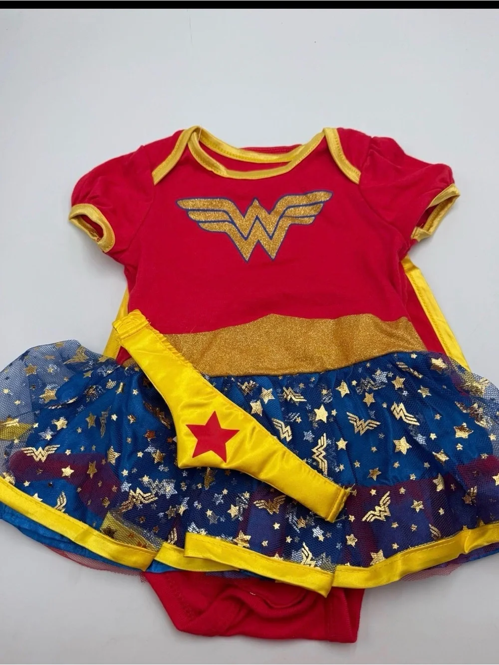 Wonder Woman Baby Costume Dress Cape Headband DC Comics Infant 3-6 Months